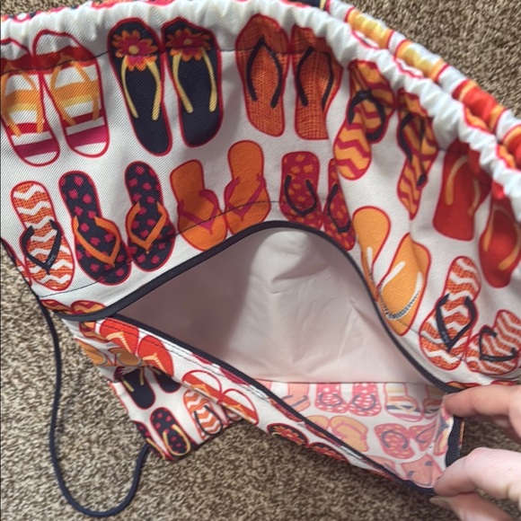 Thirty-One Flip Flop Print Drawstring Bag - Picture 4 of 6